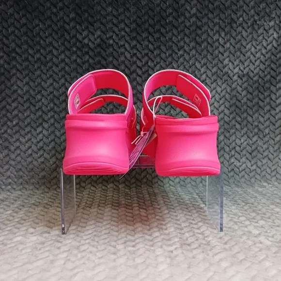 Hey Dude Delray Slide Mono Classic Women's Sandals Electric Pink Platform Sz 9 - Picture 4 of 12